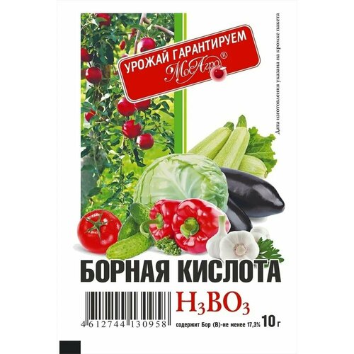 фотография Удобрение МосАгро Борная кислота 10 грамм, купить за 85 руб онлайн