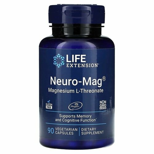 фотография Магний Life Extension, Neuro-Mag, Magnesium L-Threonate, 90 капсул, купить за 4800 руб онлайн