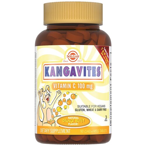 фотография Solgar Kangavites Vitamin C таб., 100 г, 90 шт., апельсин, купить за 869 руб онлайн