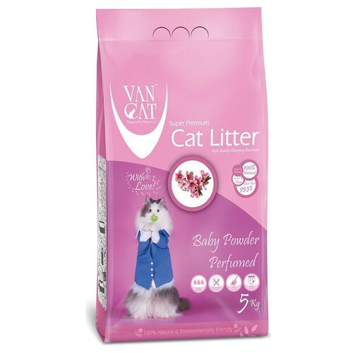 фотография Комкующийся наполнитель Van Cat Baby Powder, 5кг, 1 шт., купить за 1050 руб онлайн