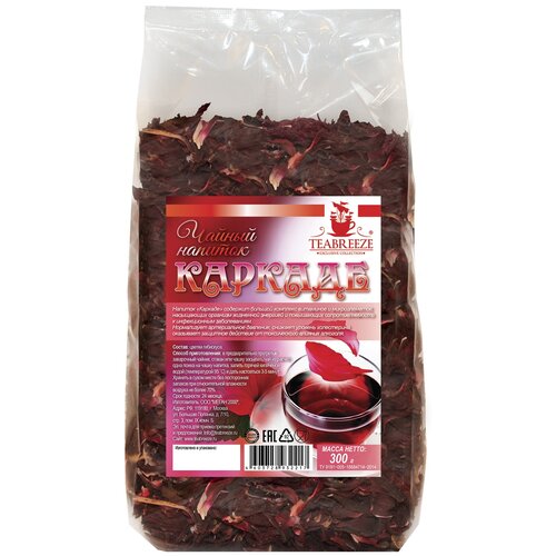 фотография TeaBreeze чай Чайный напиток красный Teabreeze Каркаде, 300 г, купить за 579 руб онлайн