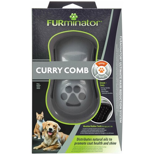 фотография FURminator расческа резиновая Curry Comb зубцы 5 мм, купить за 1210 руб онлайн