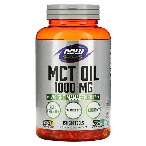 фотография NOW Foods MCT Oil 1000 mg 150 капсул, купить за 2489 руб онлайн