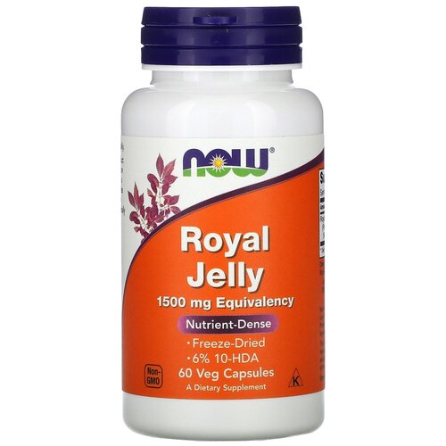 фотография Капсулы NOW Royal Jelly 1500 мг Equivalency, 60 шт., купить за 2903 руб онлайн