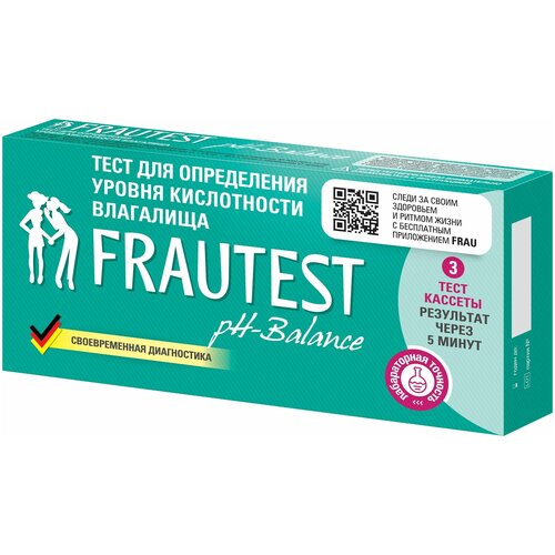 фотография Тест для определения уровня кислотности влагалища FRAUTEST pH-balance, купить за 552 руб онлайн