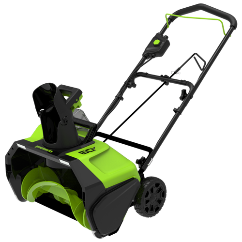 фотография Снегоуборщик аккумуляторный Greenworks GD60PSTK5, 60 В, 5мА·ч, купить за 48440 руб онлайн