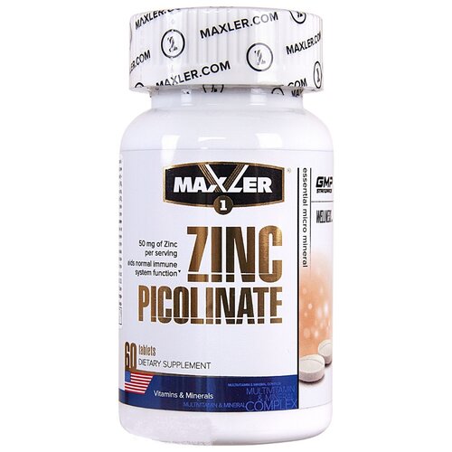 фотография MAXLER Zinc Picolinate таб., 50 мг, 50 г, 60 шт., купить за 866 руб онлайн