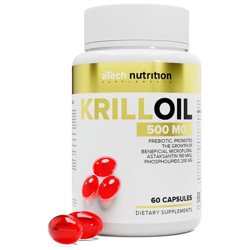 фотография Капсулы aTech Nutrition Krill Oil, 0.7 г, 60 шт., купить за 631 руб онлайн