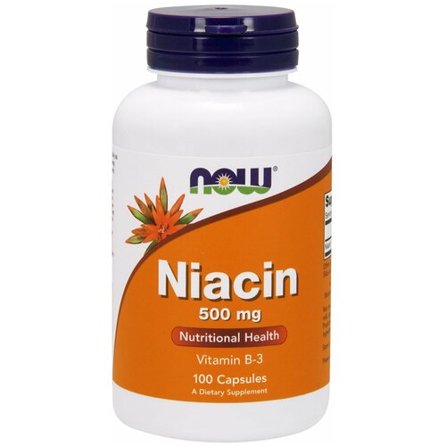 фотография Капсулы NOW Niacin, 90 г, 500 мг, 100 шт., купить за 2030 руб онлайн