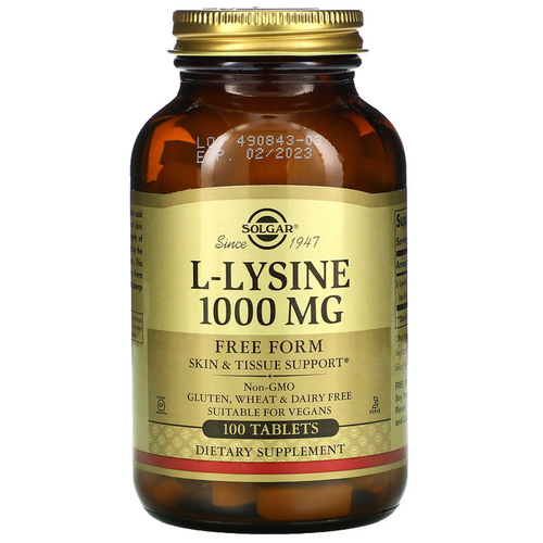 фотография Solgar L-Lysine таб., 1000 мг, 540 г, 100 шт., купить за 2149 руб онлайн